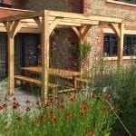 garden design green oak bench